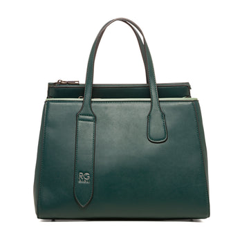 Borsa a mano verde da donna con logo in metallo Romeo Gigli Anastasia, Borse e accessori Donna, SKU b512000375, Immagine 0